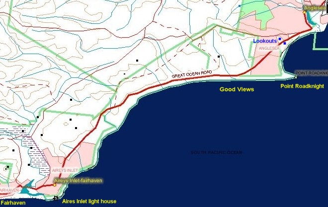 Map Great Ocean Road Anglesea to Fairhaven