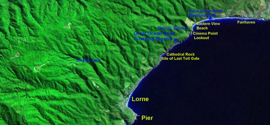 Great Ocean Road Satellite Image
Fairhaven to Lorne