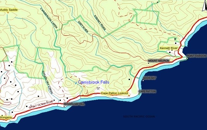 Great Ocean Road Map Kennett River to Apollo Bay