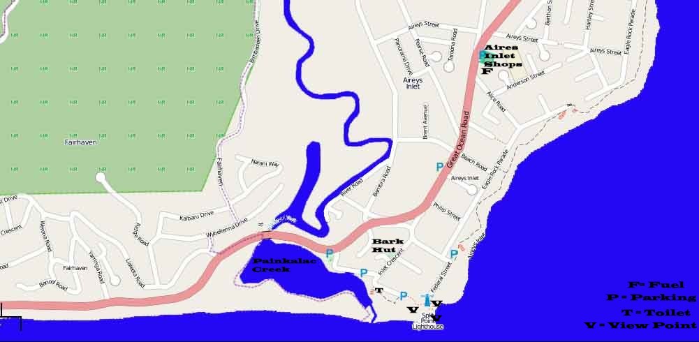 Map of
                Aires Inlet on the Great Ocean Road