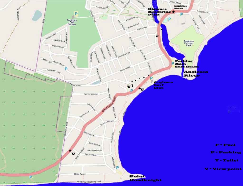 Map of
Anglesea on Great Ocean Road