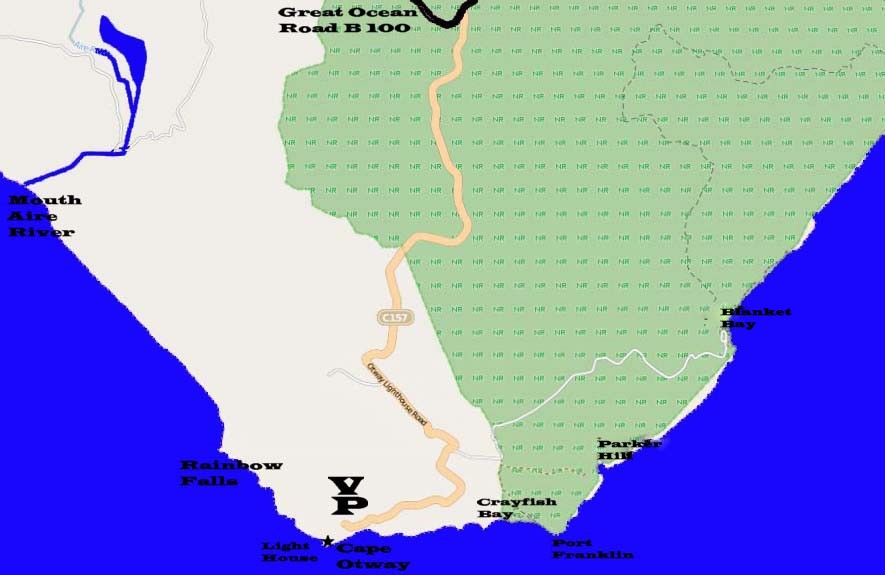 Great Ocean Road map Cape
                Otway