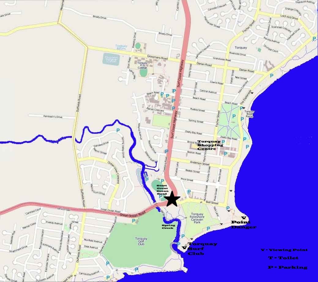 Torquay Map on Great ocean
                Road