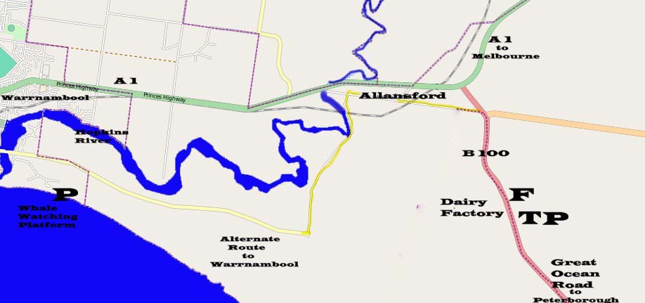 Great Ocean Road Map of
Allansford