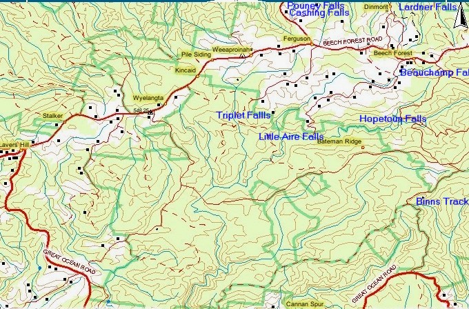 Great Ocean Road Waterfalls Map